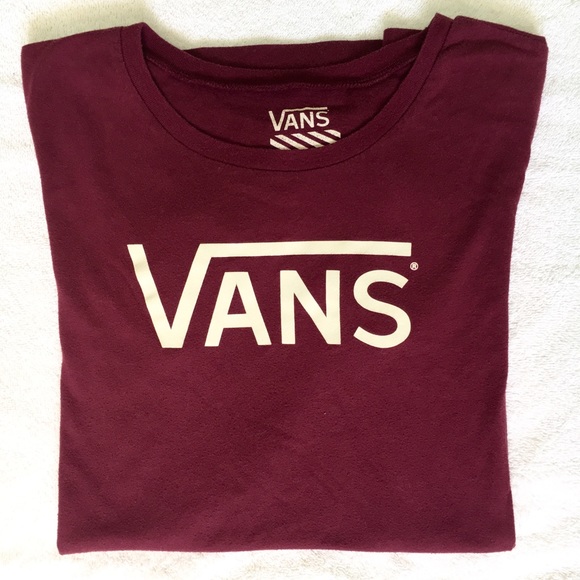 Vans | Tops | Vans Maroon Womens Tshirt 